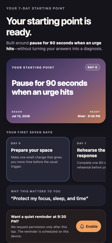 Virise personalized seven-day starting plan