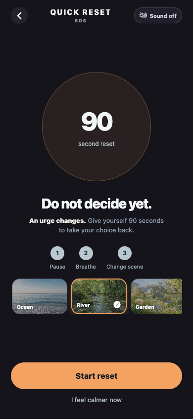 Virise SOS reset with calming soundscapes